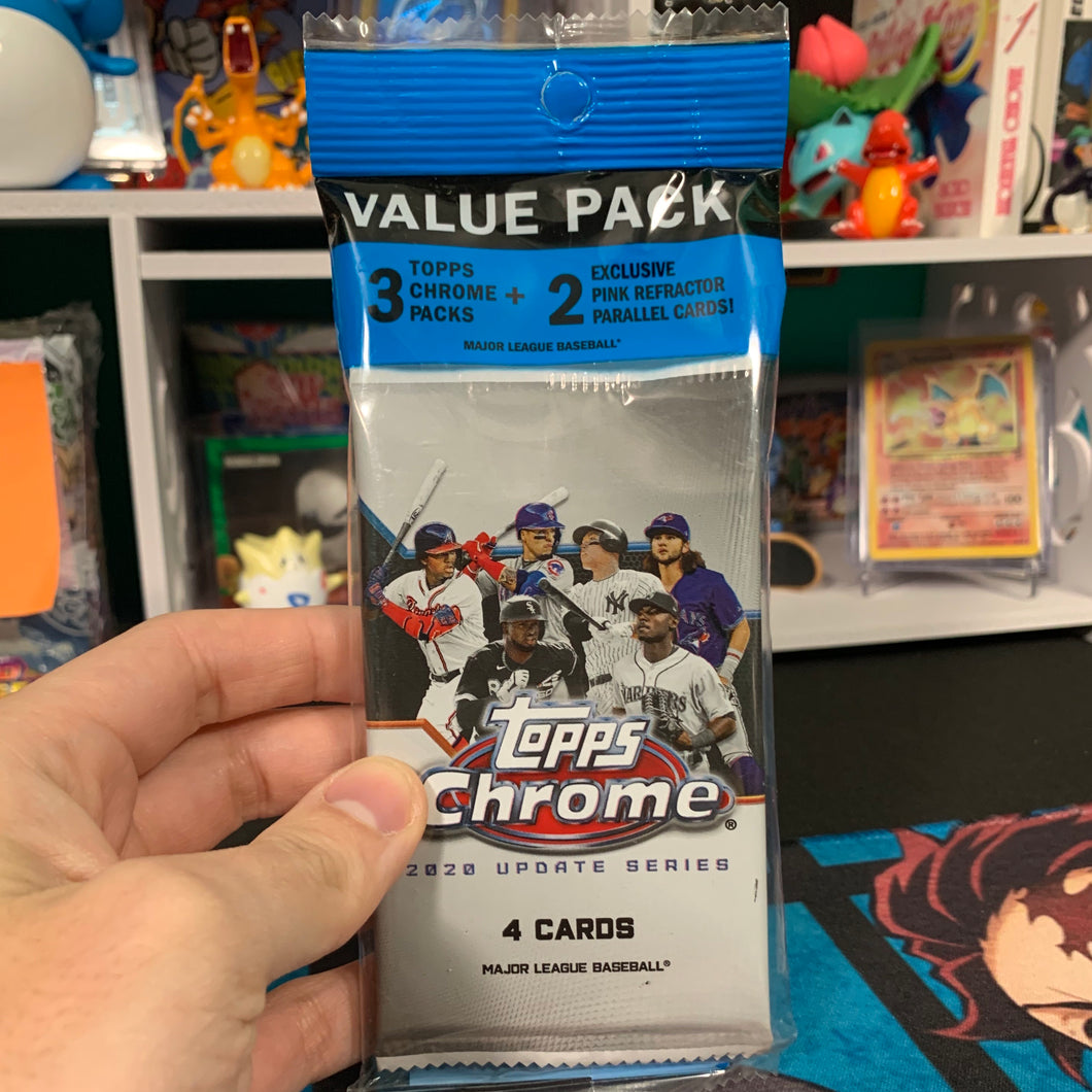 One Topps Chrome baseball update series cello pack